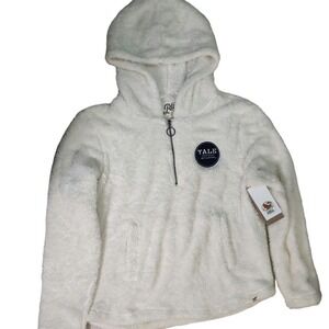 Gently Used Yale Bulldogs 3/4 Zip Teddy Bear Sweatshirt Hoodie Medium Academia